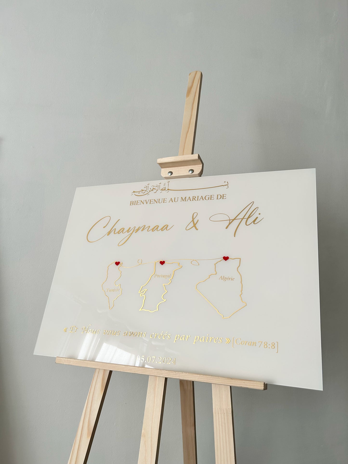 Panneau Mariage cartes